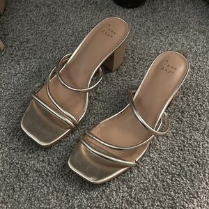A New Day Women's Gold Heeled Sandals
